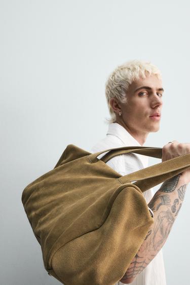 Zara Кожаная дорожная сумка LIMITED EDITION купить с доставкой.
