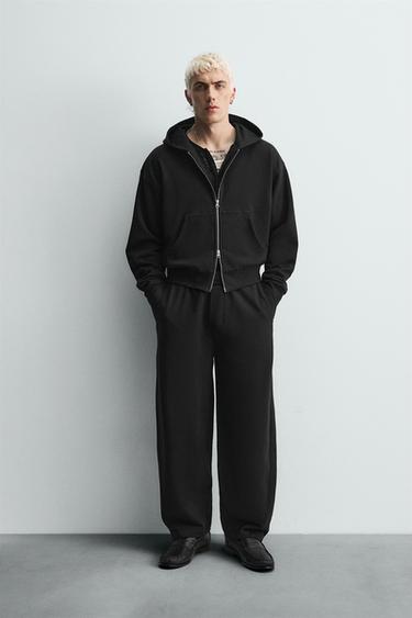 Zara Укороченная толстовка с капюшоном