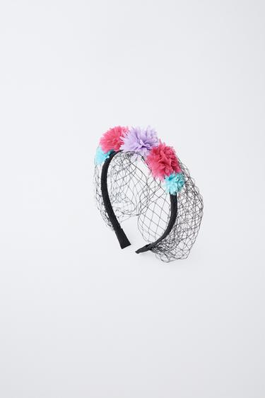 Zara Ободок для костюма с цветами и сеткой