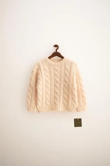 ZARA TIMELESS — джемпер с вязкой «косы» из шерсти