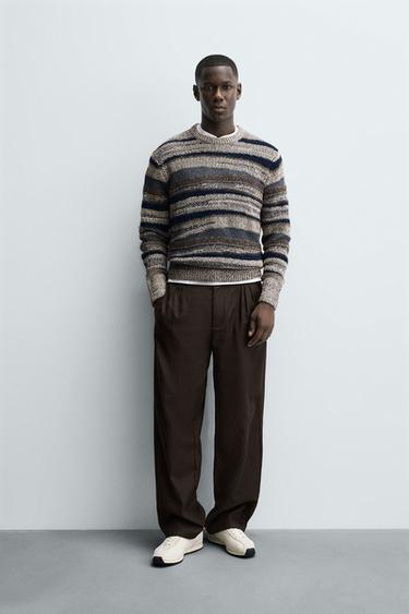 Zara Жаккардовый свитер в полоску