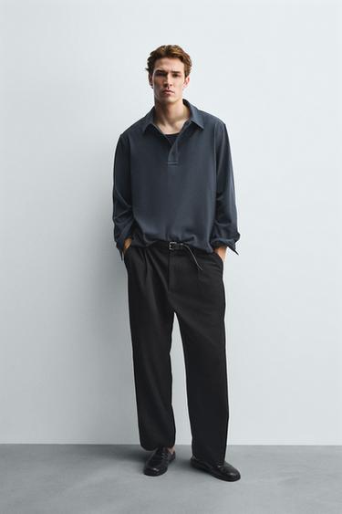Zara Рубашка-поло из струящейся ткани