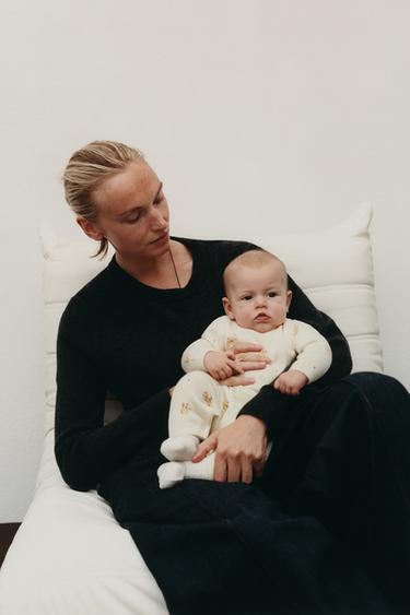 Zara Длинный комбинезон с медвежатами 100% шерсть