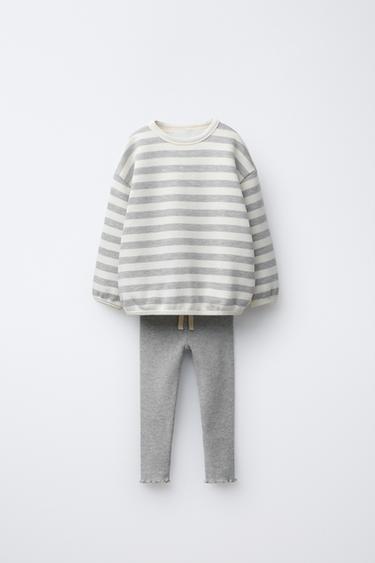 Zara Комплект из полосатой толстовки и легинсов SOFT TOUCH купить с доставкой.