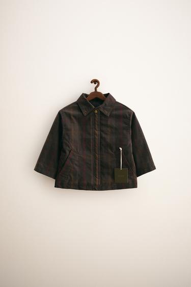 Zara Куртка с клетчатым восковым покрытием ZARA TIMELESS