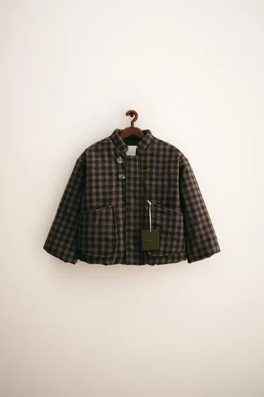 Пальто ZARA TIMELESS с клетчатым узором и пуховым наполнителем