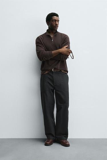 Zara Джемпер жемчужной вязки с молнией