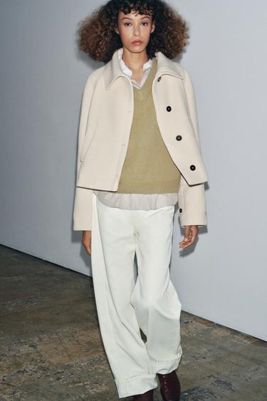 Zara Короткий тренч с шерстью — ZW COLLECTION купить с доставкой.