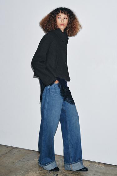 Zara Короткий тренч с шерстью — ZW COLLECTION купить с доставкой.