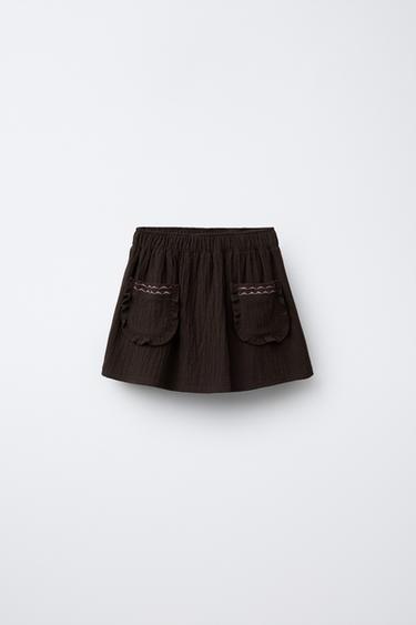 Zara Юбка-шорты с карманами и оркорками