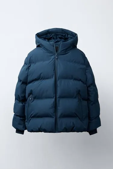 Стеганый пальто с нашивкой WATER REPELLENT