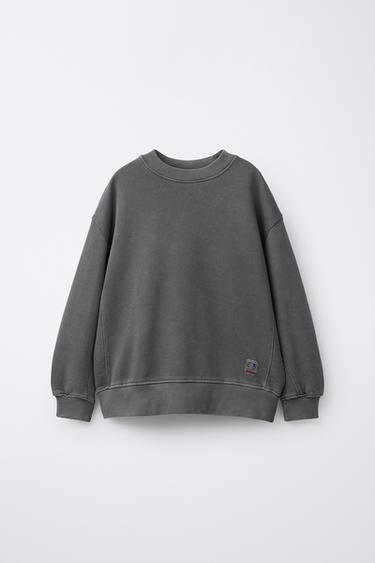 Zara Толстовка GARMENT DYE с нашивкой купить с доставкой.
