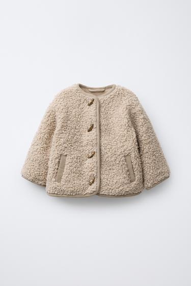 Zara Куртка из искусственной овчины с застежкой на пуговицы купить с доставкой.