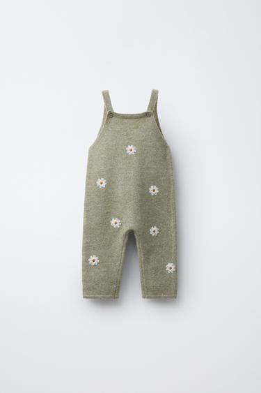 Zara Длинный комбинезон с вышивкой «маргаритки»