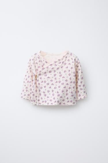 Zara Футболка кимоно с цветочным принтом купить с доставкой.
