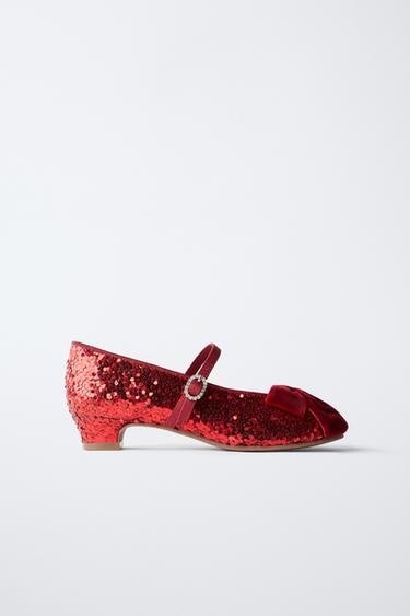 Zara Туфли на каблуке с пайетками и бантом купить с доставкой.