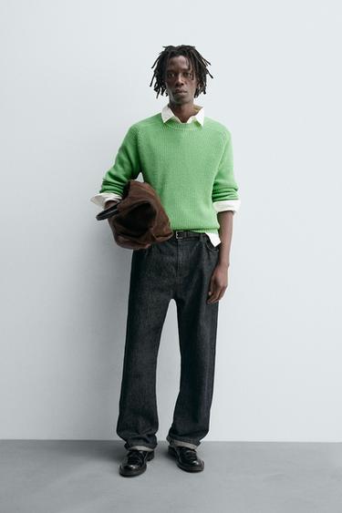 Zara Джемпер из хлопка и кашемира с рельефной текстурой