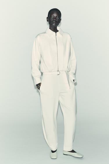 Zara Брюки из флиса с ремнем