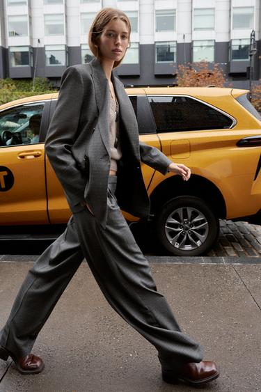 Zara Двубортный блейзер с подплечниками купить с доставкой.