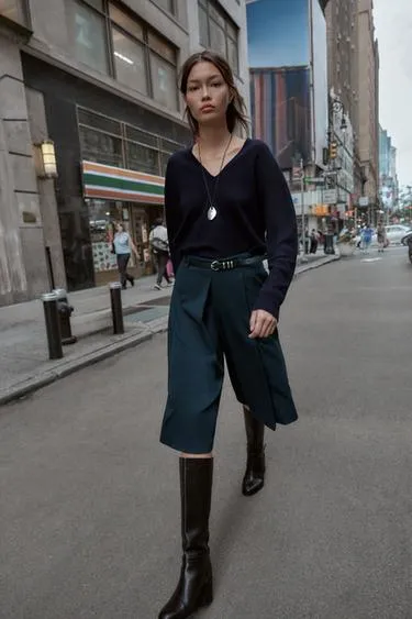 Длинные бермуды с ремнем- Заказать в России