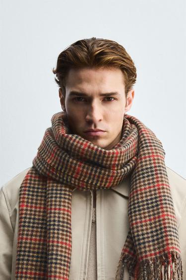 Zara Шарф в клетку из вискозной смеси