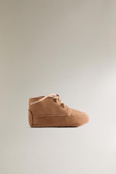 Zara Ботильоны из кожи с шнуровкой