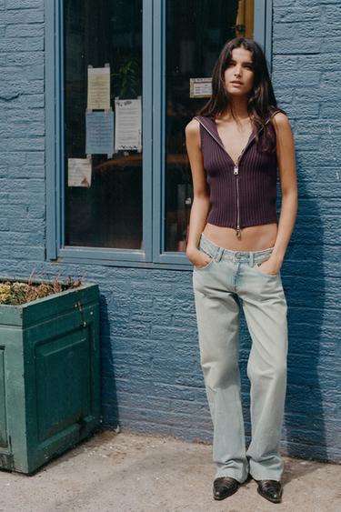 Zara Трикотажный топ-жилет в рубчик купить с доставкой.