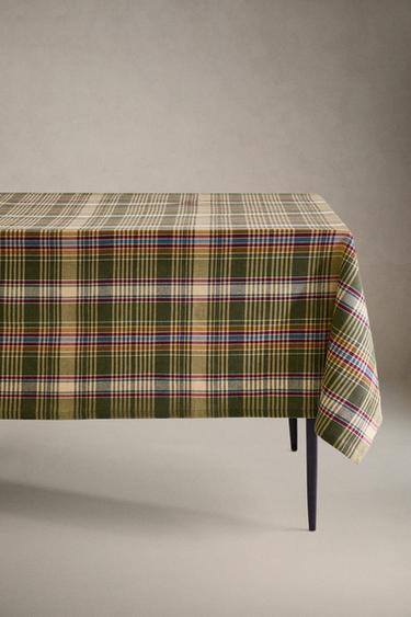 Zara Скатерть с клетчатым узором из окрашенной нити