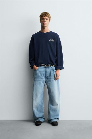 Zara Толстовка с текстурным рисунком и надписями купить с доставкой.