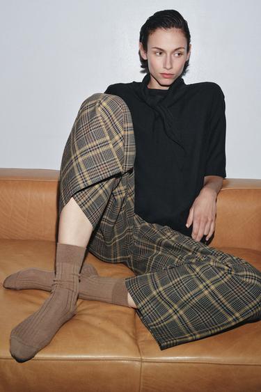 Zara Носки в рубчик с шерстью купить с доставкой.