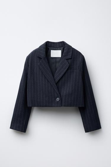Zara Укороченный блейзер в тонкую полоску купить с доставкой.