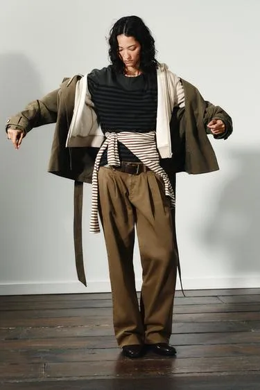 Брюки чинос с низкой посадкой- Заказать в России