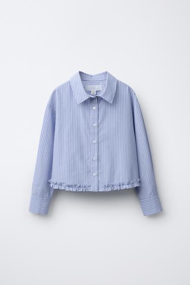 Zara Рубашка в полоску с оборками купить с доставкой.