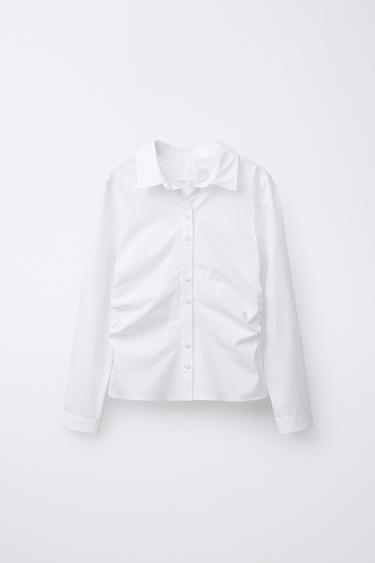 Zara Рубашка со сборками по бокам купить с доставкой.