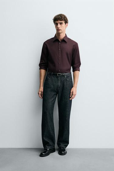 Zara Рубашка с текстурой EASY CARE купить с доставкой.