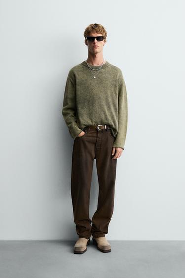 Zara Хлопковый джемпер с эффектом стирки