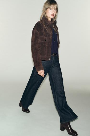 Zara Ботильоны на каблуке с тканевым голенищем