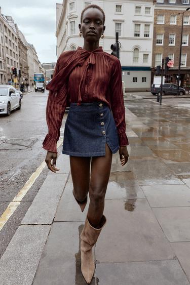 Zara Юбка-шорты с запáхом и пуговицами купить с доставкой.