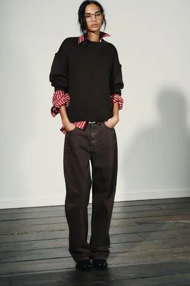 Прямые джинсы TRF с высокой посадкой