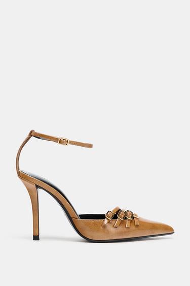 Zara Туфли на каблуке с пряжками купить с доставкой.
