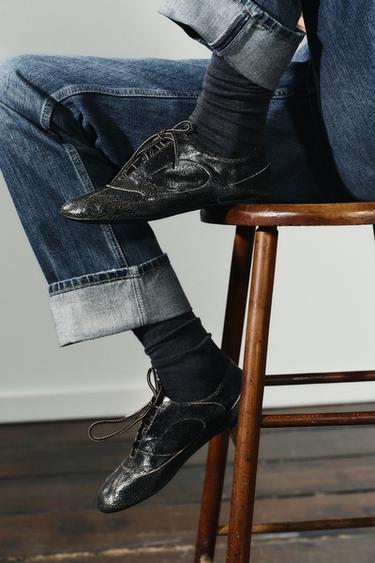 Zara Кожаные туфли с эффектом потертости