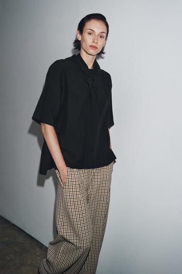 Zara Струящаяся блуза с платком — ZW COLLECTION
