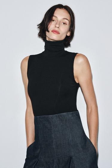 Zara Базовое боди с высоким воротником