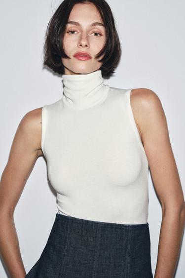 Zara Базовое боди с высоким воротником купить с доставкой.