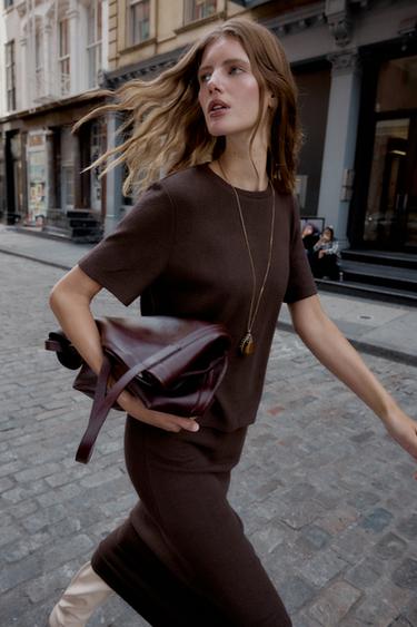 Zara Укороченный трикотажный топ