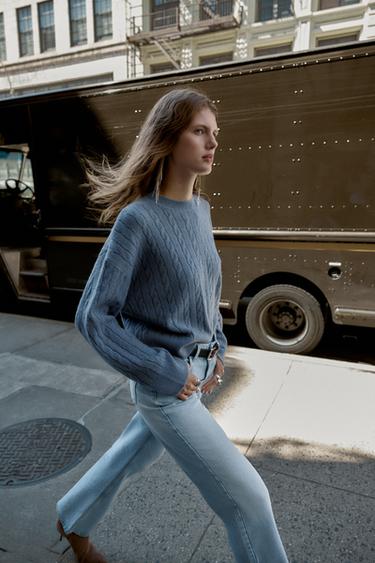 Zara Джемпер вязка косичкой