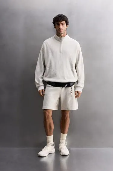 Свитшот для тренировок с застежкой-молнией до четверти- Заказать в России