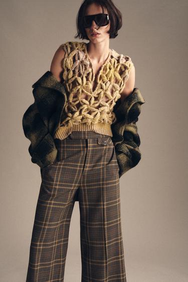 Zara Топ-жилет с эффектом деграде, вязаный крючком купить с доставкой.
