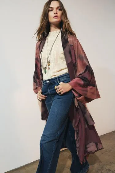 Кимоно с принтом, бусинами, LIMITED EDITION- Заказать в России