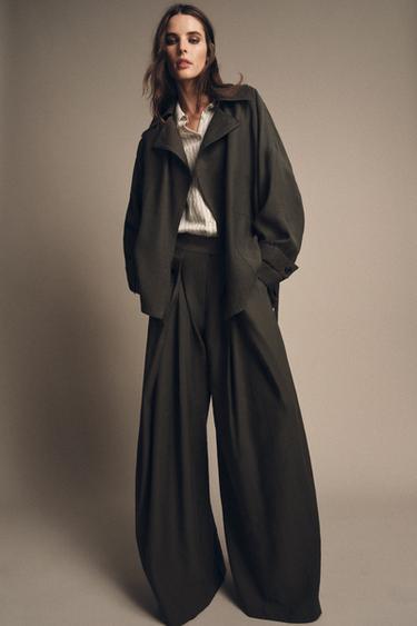 Zara Брюки с защипами с переди — ZW COLLECTION купить с доставкой.